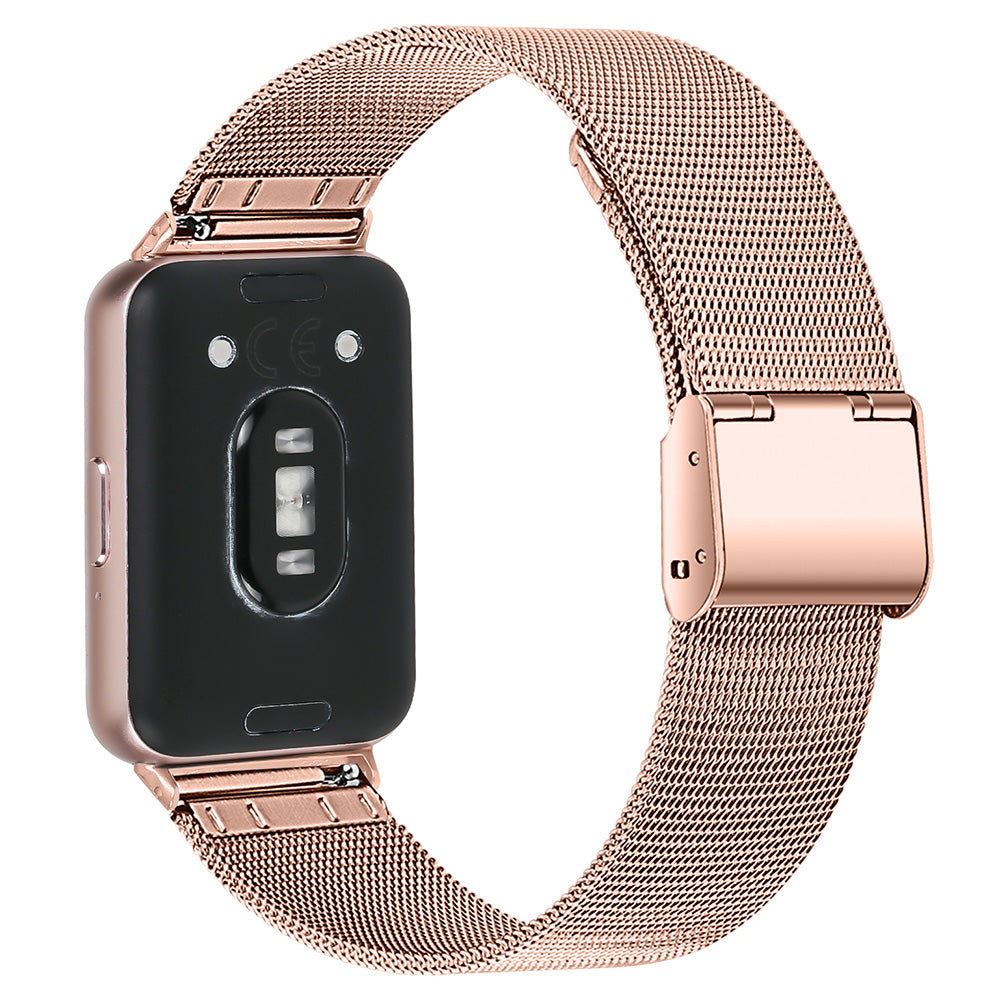 For Samsung Galaxy Fit3 SM-R390 Breathable Milanese Watch Band Stainless Steel Strap - Vintage Gold For Samsung Galaxy Fit3 SM-R390 Breathable Milanese Watch Band Stainless Steel Strap - Vintage Gold